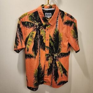 CORNERSTORE Bodega Men's Palm Tree Tropical Print Short Sleeves Shirt size L